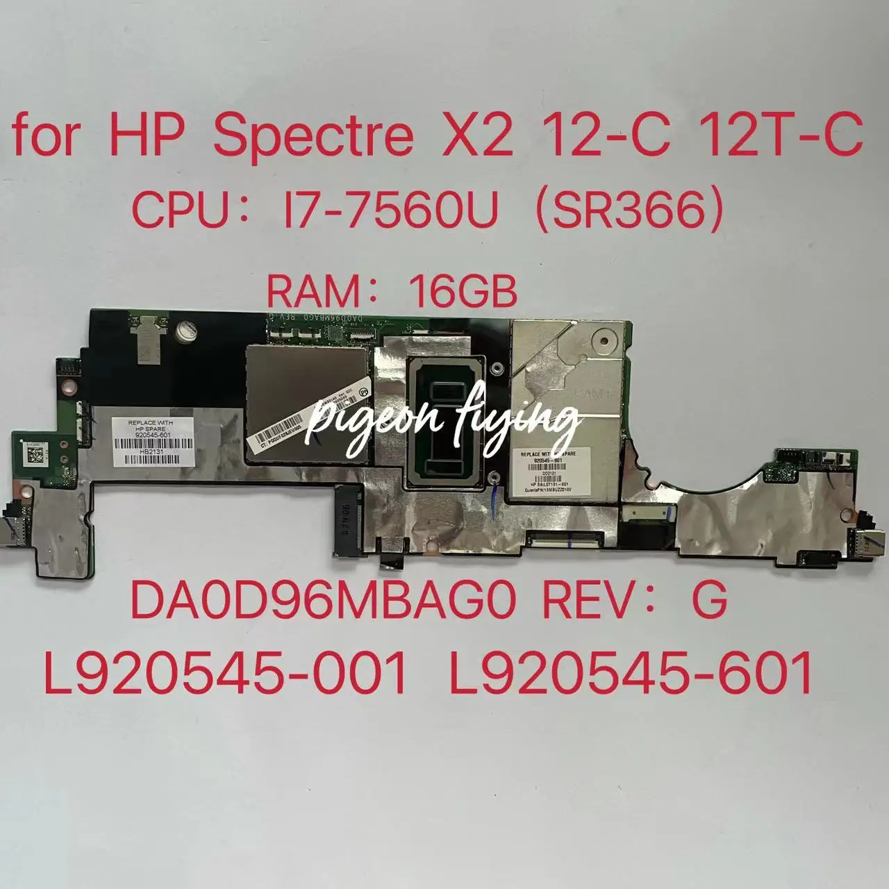 

Материнская плата для ноутбука HP Spectre X2 12-C 12T-C, процессор Intel Core I7-7560U, 16 ГБ ОЗУ, материнская плата 920545-001 920545-601 DA0D96MBAG0