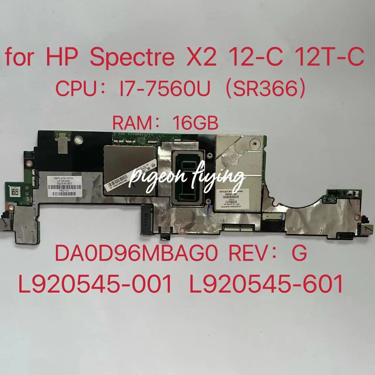 Материнская плата для ноутбука HP Spectre X2 12-C 12T-C процессор Intel Core I7-7560U 16 ГБ ОЗУ