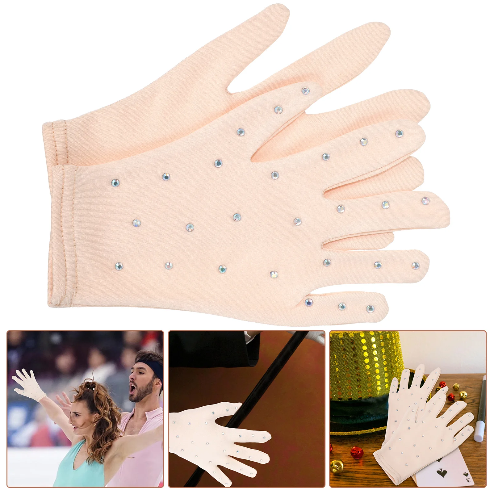 

Перчатки для девушек бриллиантовый палец для сцены фигурного катания лайкра танцевальные шоу