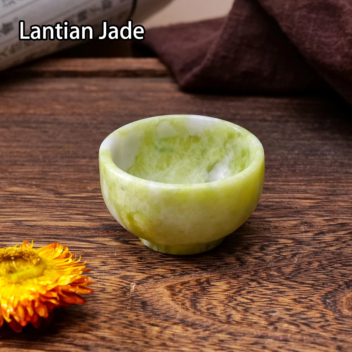 

1 Шт., Натуральный Кристалл, Оригинальный Камень Nezha, Белый Нефрит, Чашка Для Чая, Бокал Для Вина Кунг-фу