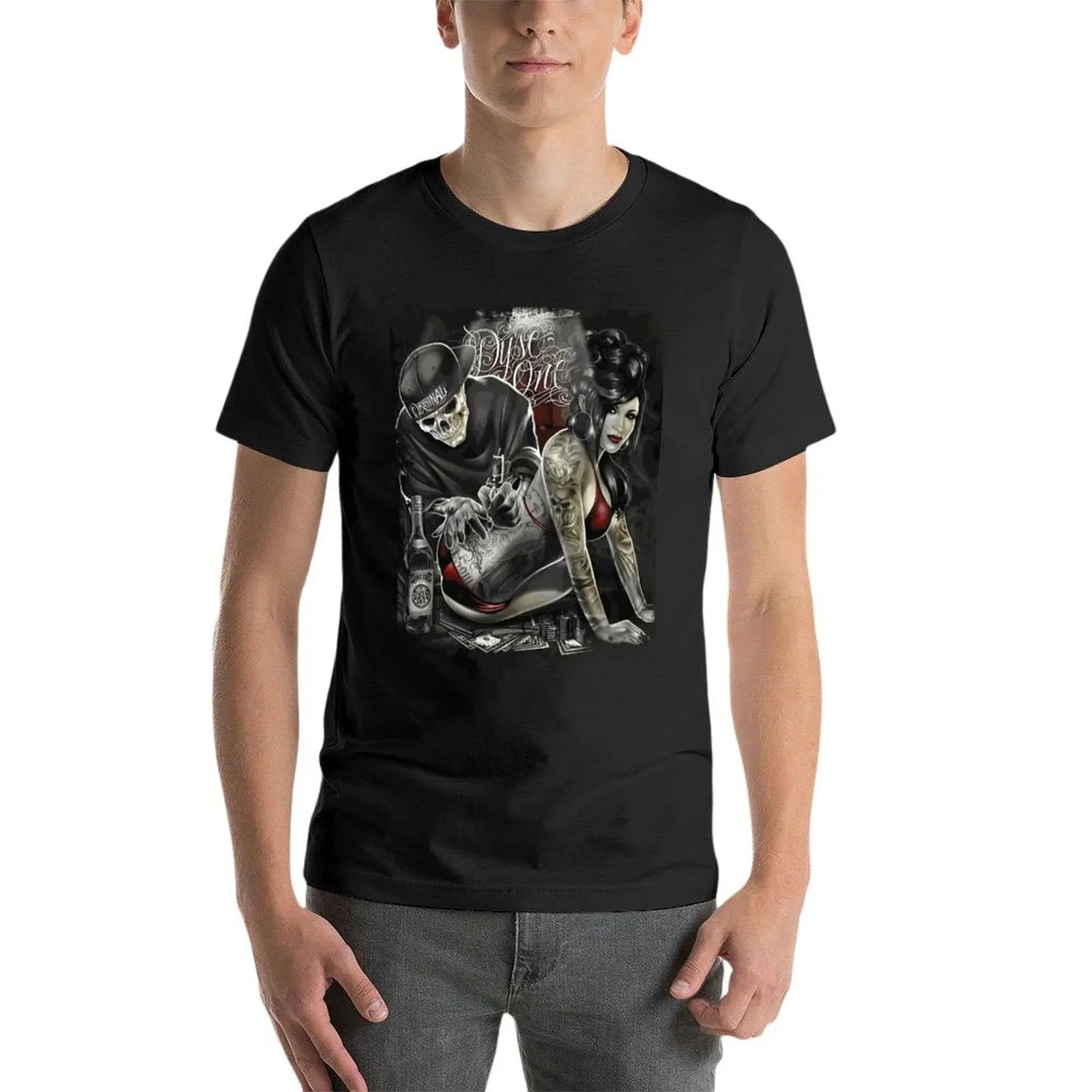 

Dyse One Inked Tattoo Graffiti Art Oversize T Shirts Harajuku Mens Clothes Short Sleeve Streetwear Large Size Top Tee