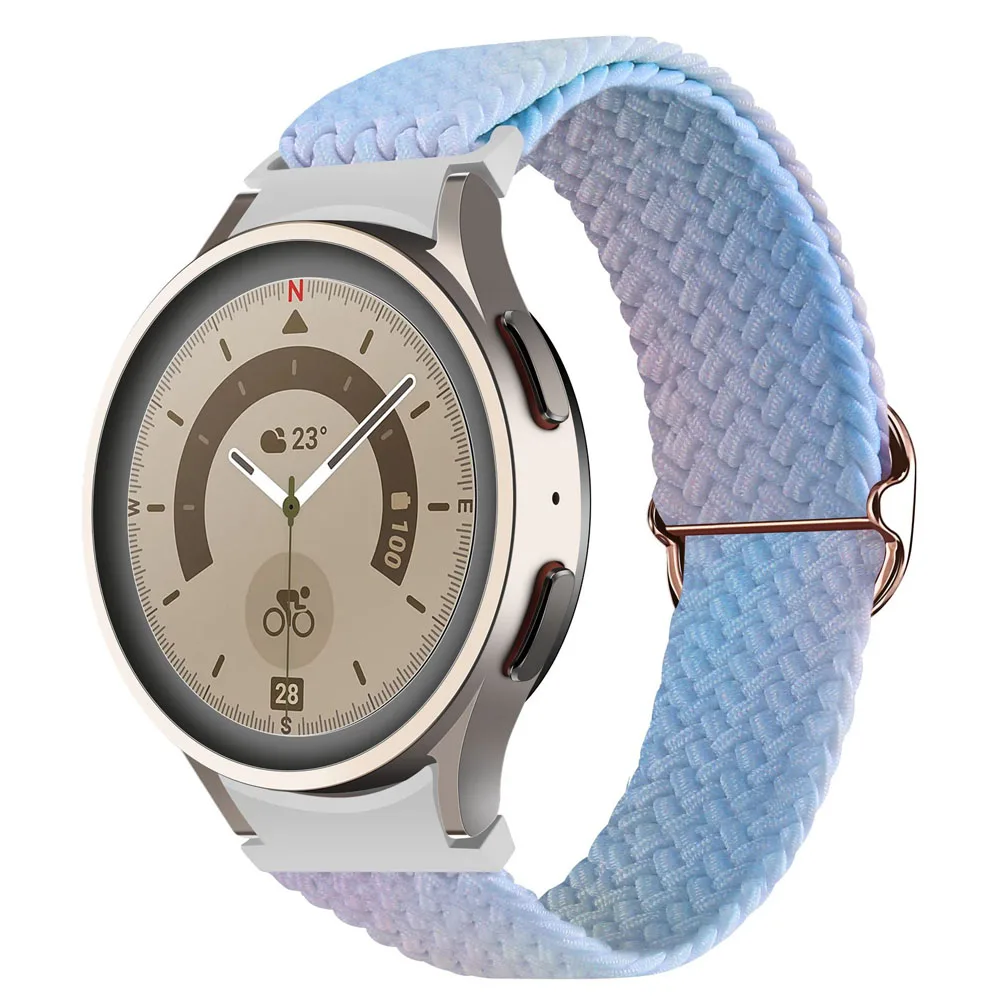 

Новинка 2023, ремешок для часов Samsung, ткань, градиент, нейлоновая петля, эластичный ремешок для часов