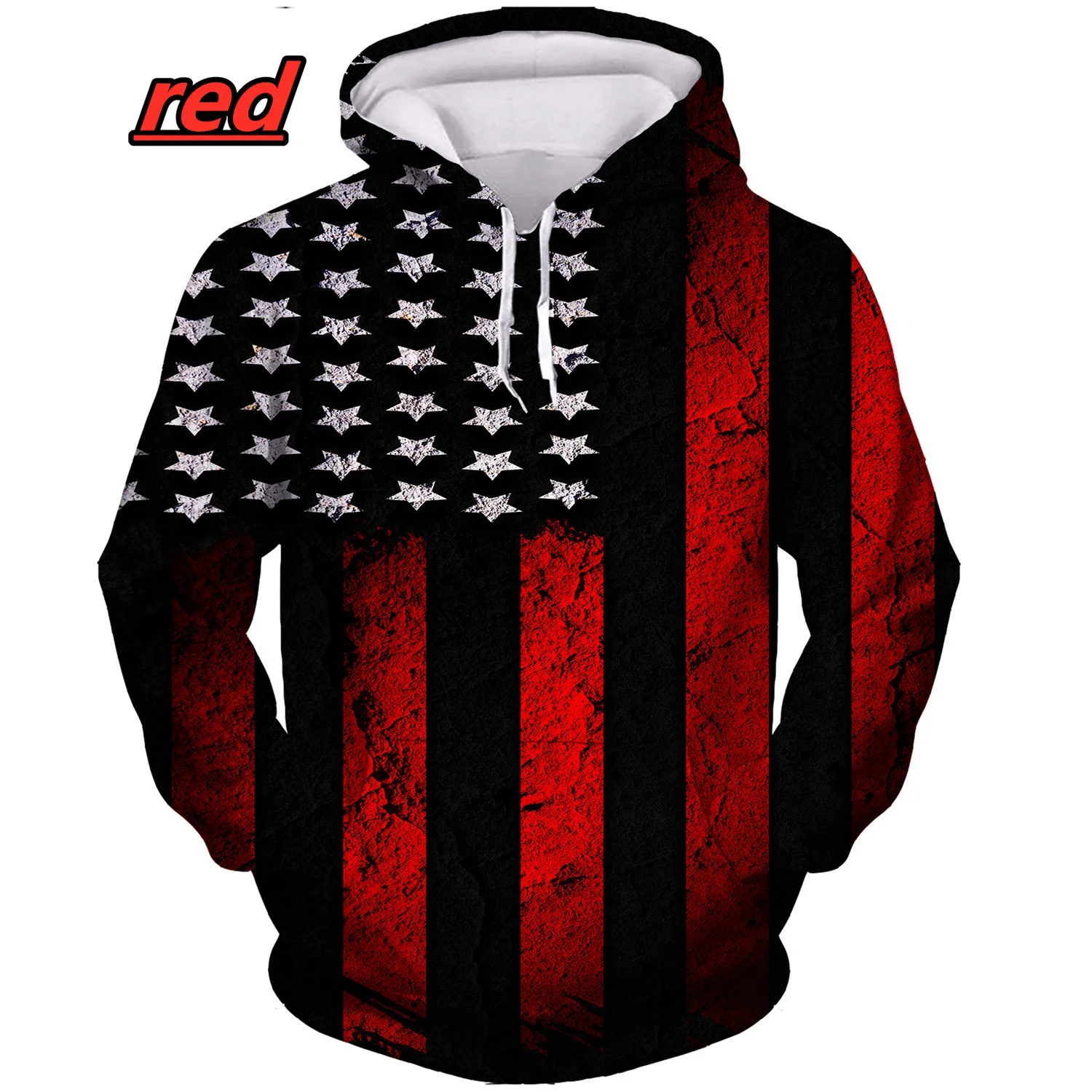 New Fashion American Flag Hoodie Personality 3D Sweatshirt Men/Women Hip Hop Casual Long Sleeve Streetwear Pullover