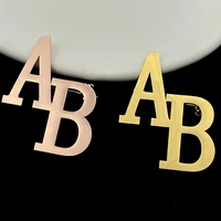 custom 2 letters brooch for men personalized stainless steel gold name initials women pin jewelry christmas gift wholesale
