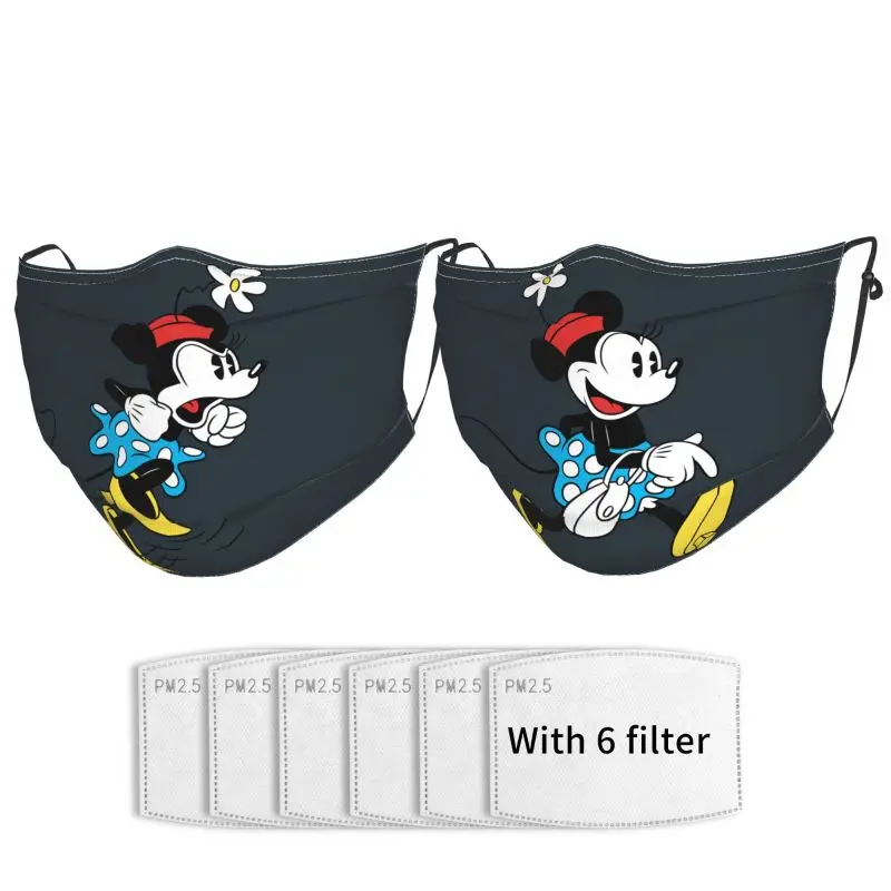

Disney Cartoon Printing Adult Mask Outdoor Sports Protection Sunscreen Dust Masks Washable Adjustable Suitable Men Women 2PCS