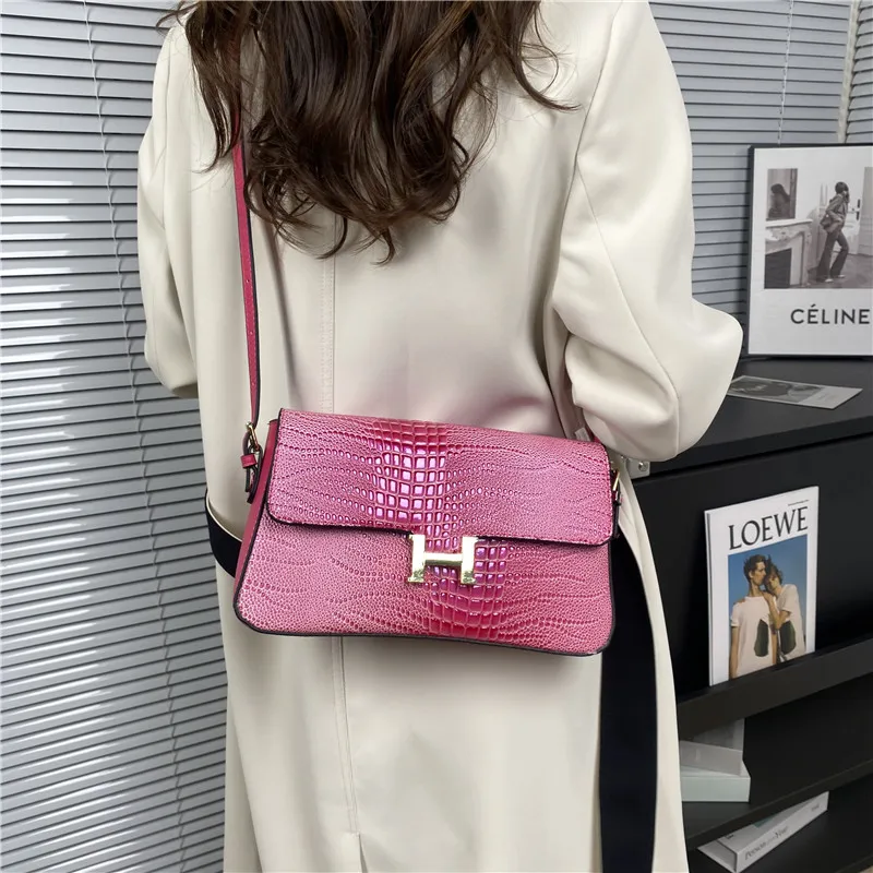 

Brand Designers Handbags Women Leather Crocodile Stone Pattern Bag Cat Shape Golden Metal Handle Ladies Shoulder Cross Body Bags