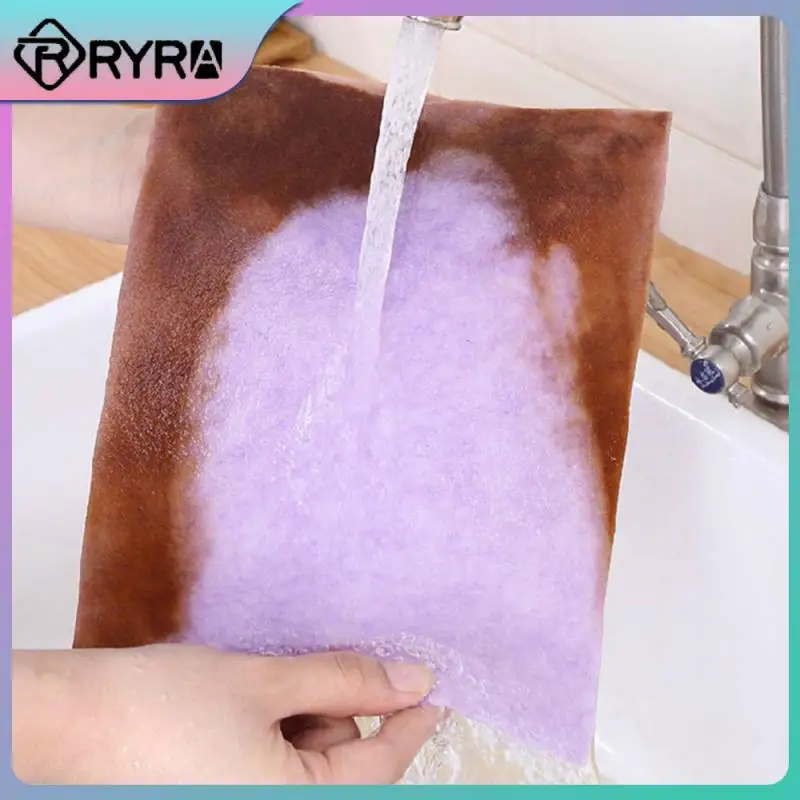 

Multi-functional Kitchen Dishwashing Cloth 1pcs Cleaning Cloths Absorbent Dishcloth Oil-free Household Wet And Dry