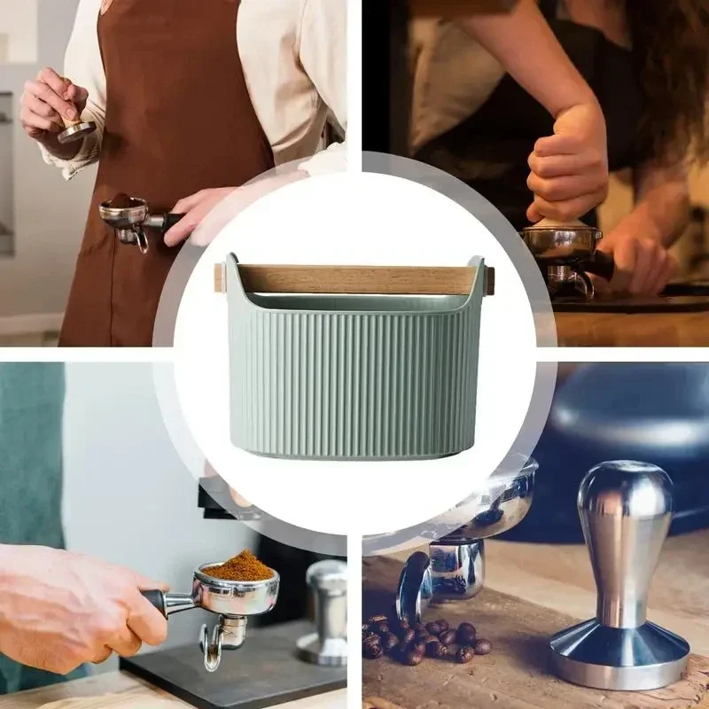 Coffee Knock Box Durable Espresso Dump Bin Removable Bucket Shock-Absorbent Non-slip Ground Tool