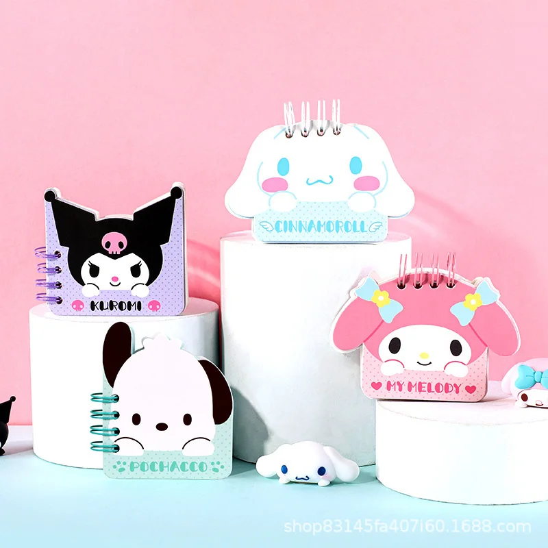

New Kawaii Sanrio Cinnamoroll Kuromi My Melody Pochacco Cartoon Cute Shaped Small Coil Book Student Notebook Diary Book