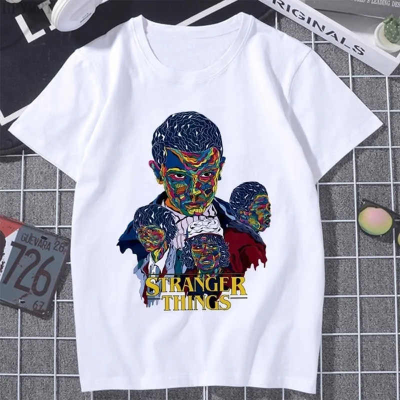 

ummer Mens T-shirts Stranger Things Anime Vintage Graphic Letters Printed Womens T Shirt Short Sleeve Tee Streewear Male Tops