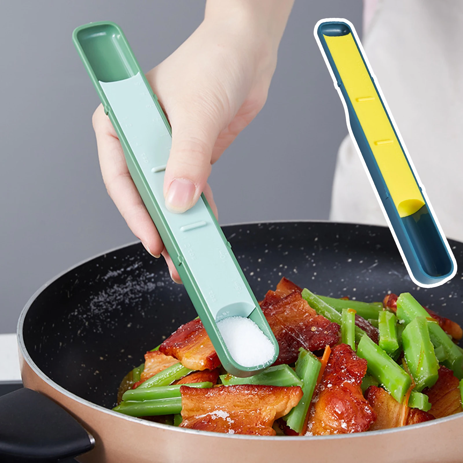 

Double Head Measuring Spoon Multi-Position Adjusting Seasoning Spoon With Scale Kitchen Accessories Baking Tooks Gadgets