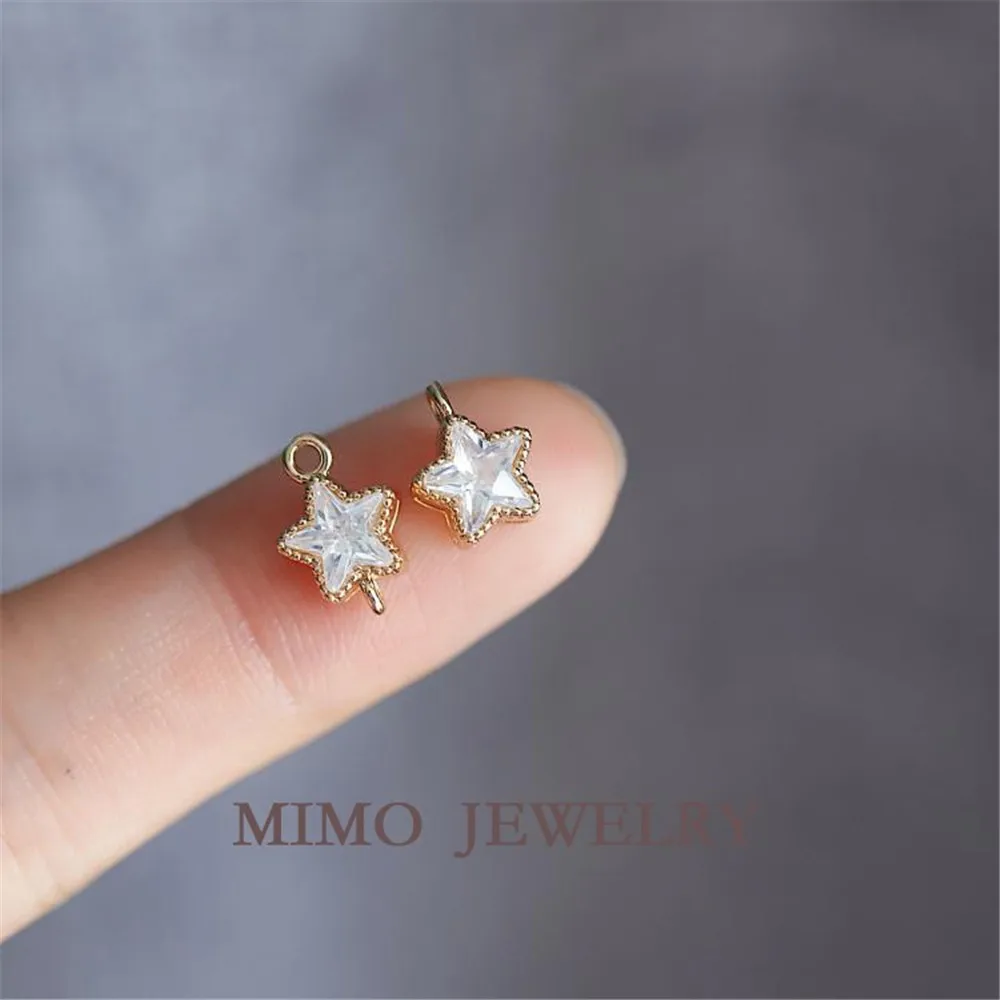 

MIMO JEWELRY Copper Plated Genuine Venus shaped five pointed star zircon wrapped small pendant DIY accessories