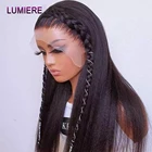 Кудрявые прямые HD прозрачные кружевные передние парики из человеческих волос предварительно выщипанные 13x4 13X6 бразильские Yaki прямые кружевные передние парики
