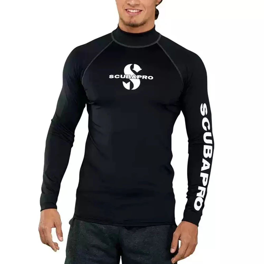 2023 Men's Long Sleeve Rashguard UV Protection Swimwear Surfing Diving Sports Shirt Swimming Breathable Quick Dry Tights Clothes