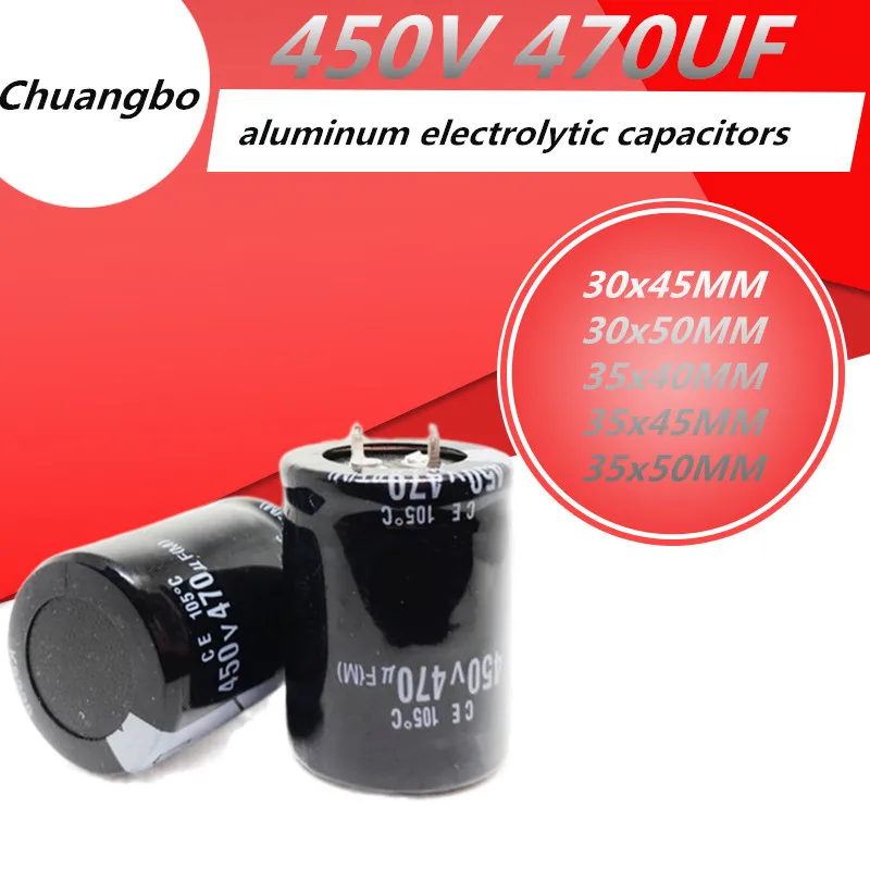 2pcs-5pcs 450V470UF Higt qualità di alluminio condensatore elettrolitico 470UF 450V 30x45 30x50 35x40 35x45 35x50MM