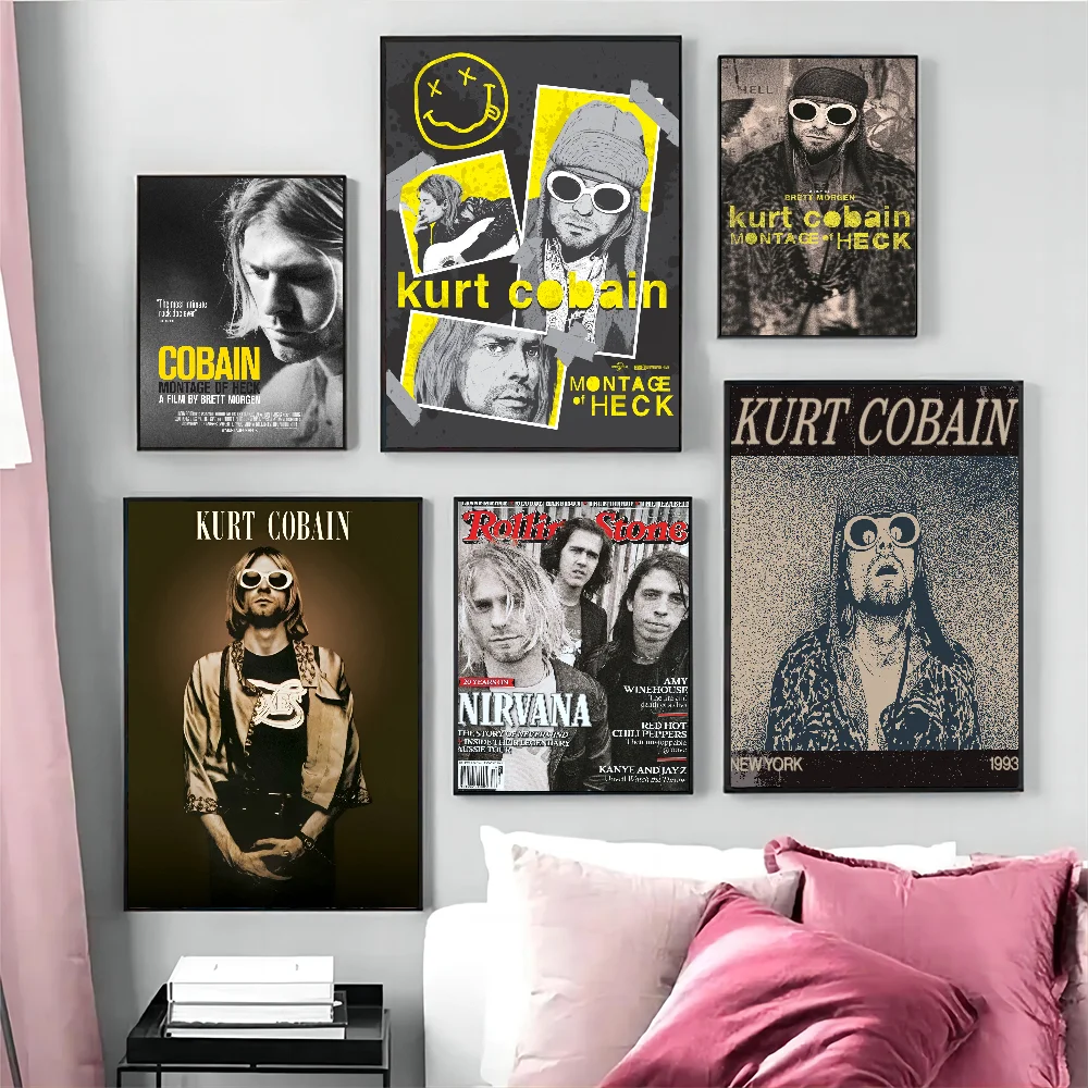 Популярные постеры к-Куртс с-кобен певец аниме клейкие белые печати