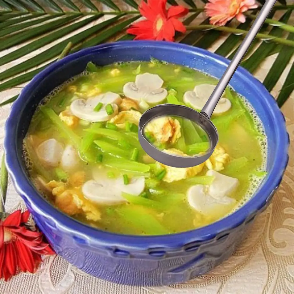 

Kitchen Dinnerware Cooking Stainless Steel Multifunction Tableware Slotted Scoop Soup Ladle Serving Spoon