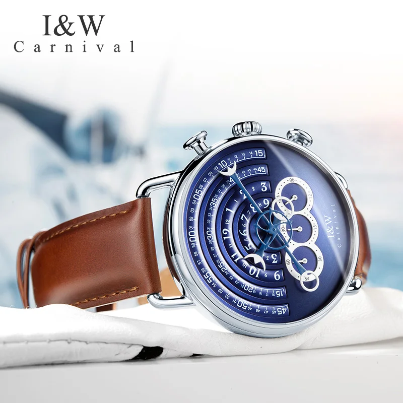 CARNIVAL Brand Fashion Sports Watch for Men Luxury Runway Design Dial Chronograph Quartz Wristwatch Waterproof 2023 Reloj Hombre