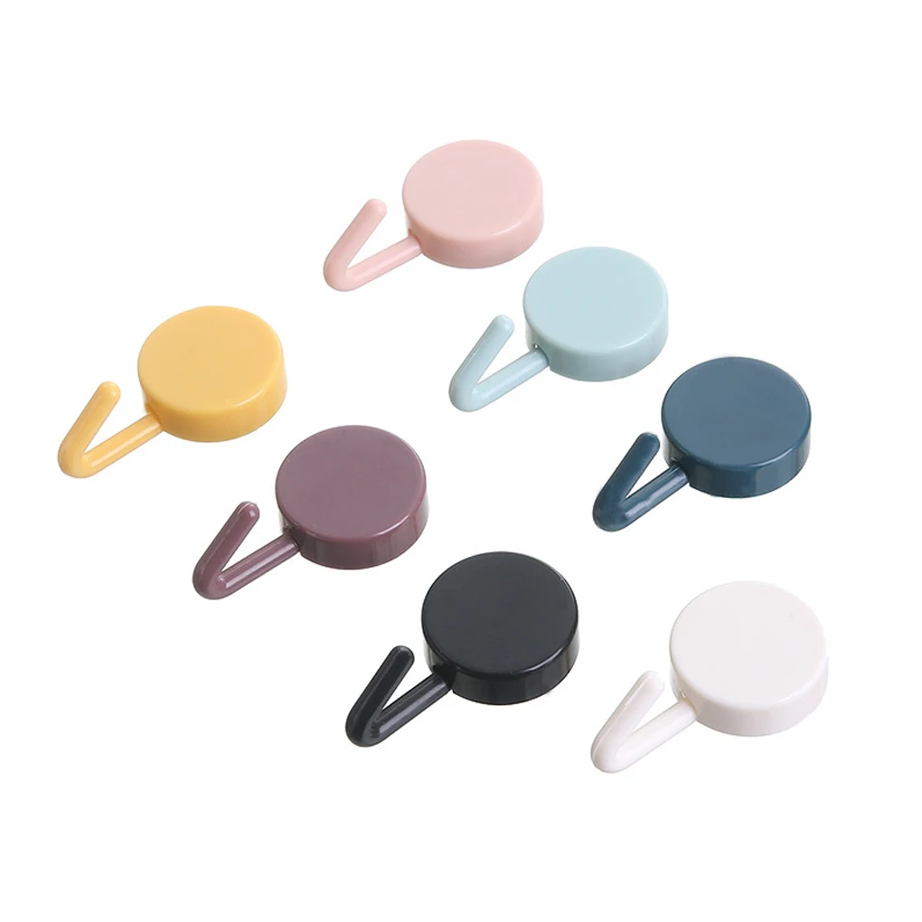 

10pcs Storage Hooks Household Hangers Traceless Self-adhesive Hooks for Home Kitchen Office, Light Blue and Dark Blue