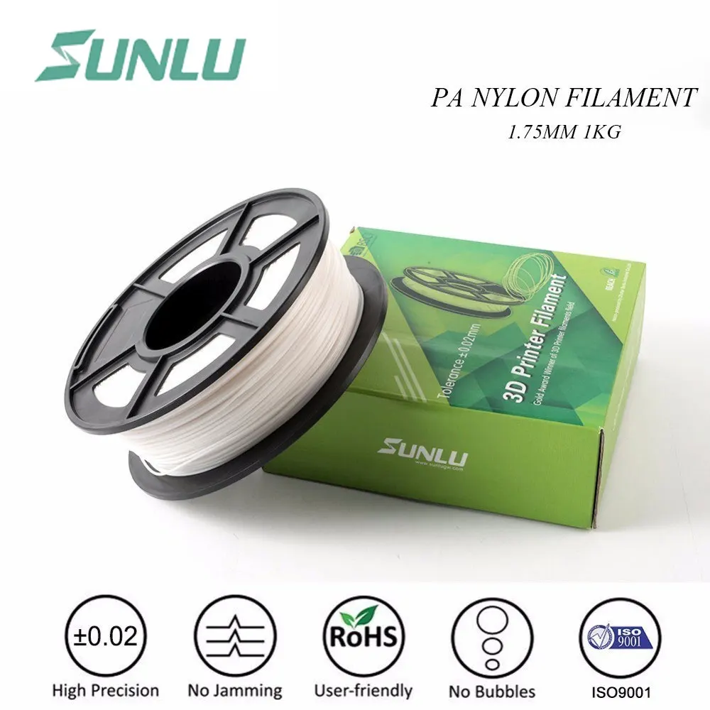 

SUNLU PA Nylon V2 PA6 3D Filament For 3D Printer Need Platform High Tensile Strength Filament 1.75mm 1KG/2.2LBS Transparent