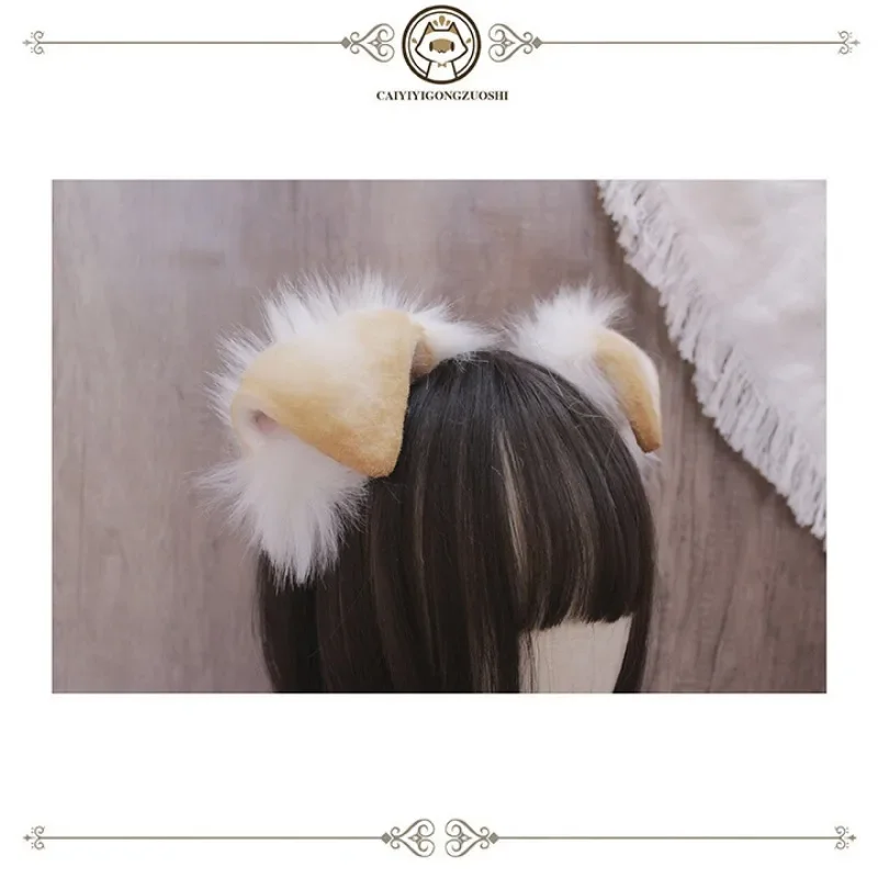 Платок ручной работы с ушками животных