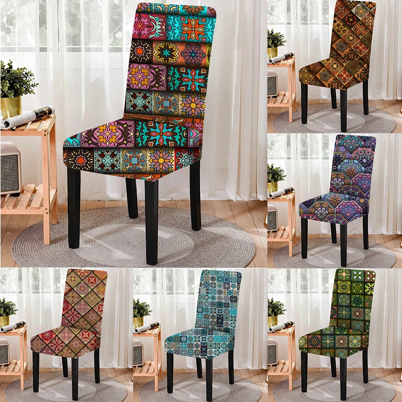

Boho Mandala Print Removable Chair Cover High Back Anti-dirty Chair Protector Home Gaming Chair Office Chair Bean Bag Chair