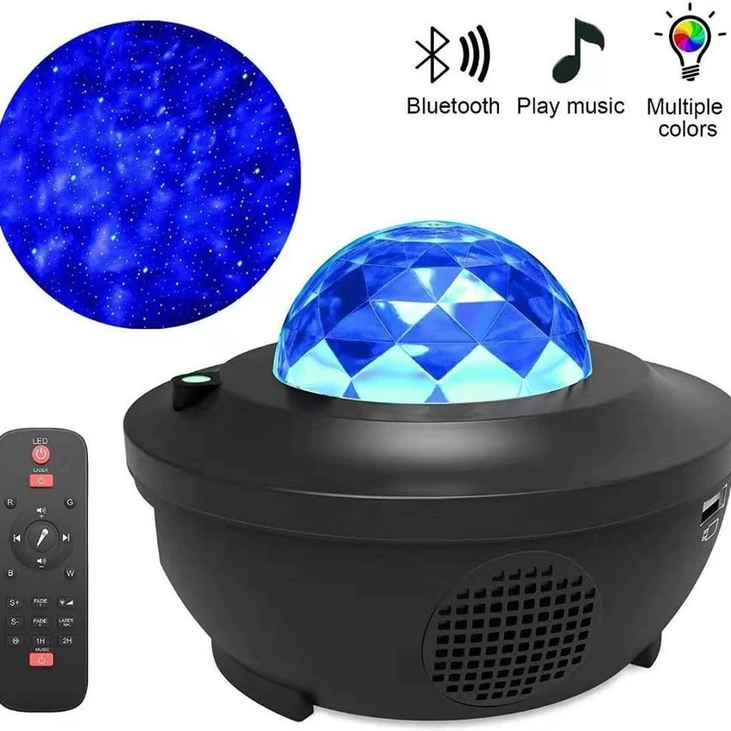 

Starry Sky Projection Lamp Atmosphere Lamp Bluetooth Music USB Full Sky Star Flame Water Grain Led Small Night Lamp