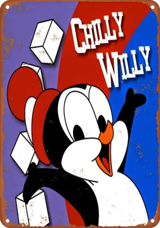 Плакат Chlly Wlly Cron Pengun Vntge Metl Tn Sgn lumnum Sgns Wll для домашнего декора Спальня Ktchen Cfe Pub Plque 812