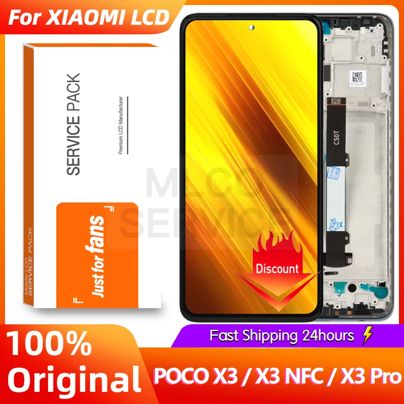 

6.67" 100% Original For Xiaomi POCO X3 Display LCD Touch Screen Digitizer For POCO X3 NFC LCD Replacement Parts M2007J20CG