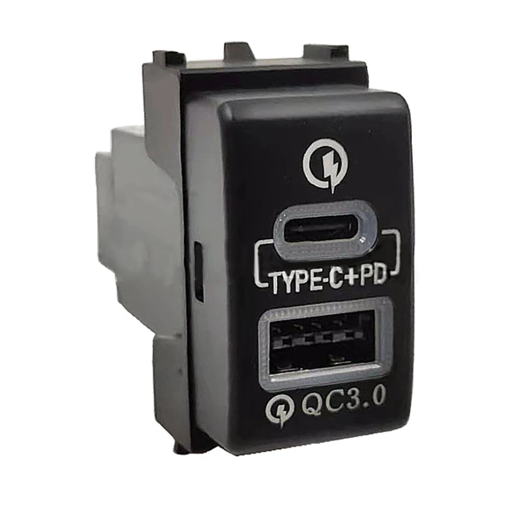 Автомобильное зарядное устройство с двумя USB-портами быстрая зарядка PD + QC3.0 для