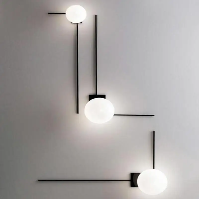 Современная Настенная Светодиодная лампа из белого стекла в скандинавском стиле