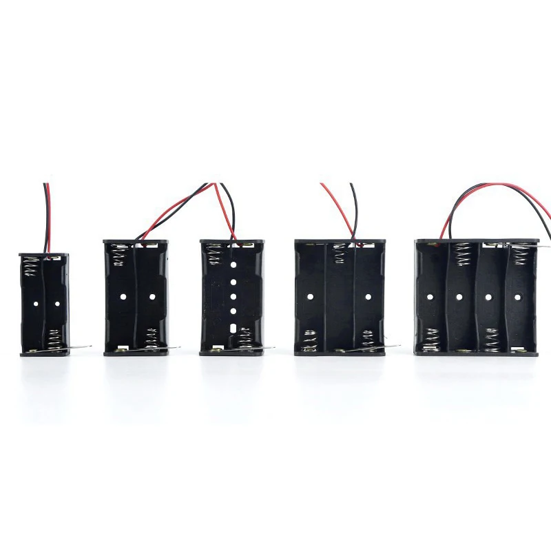 

Plastic Standard Size 2x 3x 4x AA 2x AAA Battery Box Case Holder With Wire Leads Side By Side Battery Box Connecting Solder