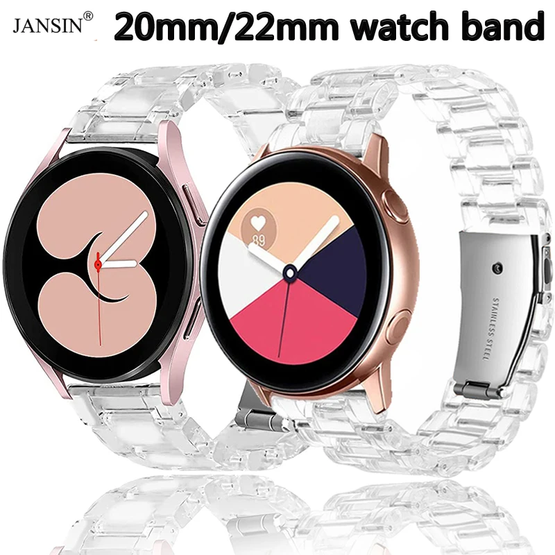

Ремешок полимерный для Samsung Galaxy Watch 4 3 Classic active 2/Gear S3/S2, прозрачный браслет для Huawei Watch GT 3 2e pro, 20 мм 22 мм