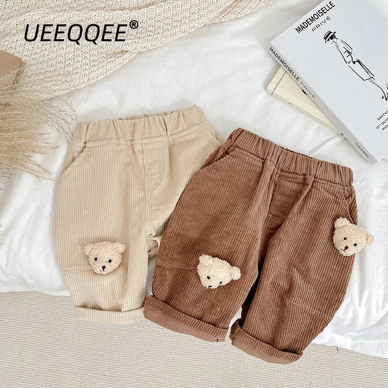 Baby Boy Girls Solid Cotton Casual Pants Infant Kids Toddler Loose Elastic Waist Long Trousers Children Outwear Clothes For 0-3Y