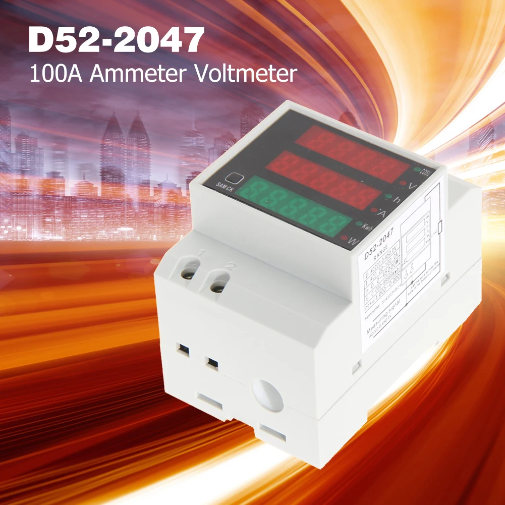 

Rail Type Digital Ammeter Voltmeter Current Strong Toughness Power Meter Voltage Electric Portable Tester Voltmeter