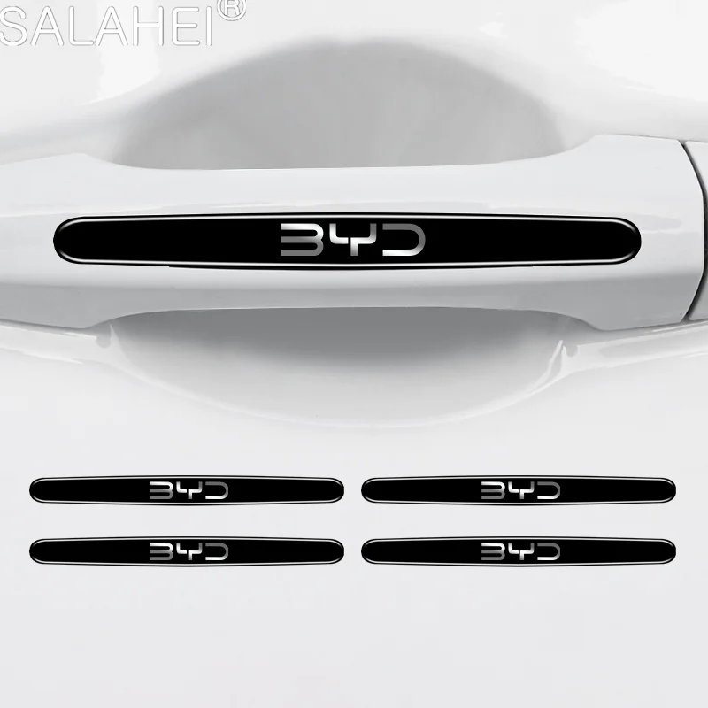 

Дверная ручка автомобиля, защитная наклейка, автомобильная ручка, полоса против столкновений для BYD Atto 3 Act 3 Tang F3 E6 Dmi Yuan Song plus ev f0