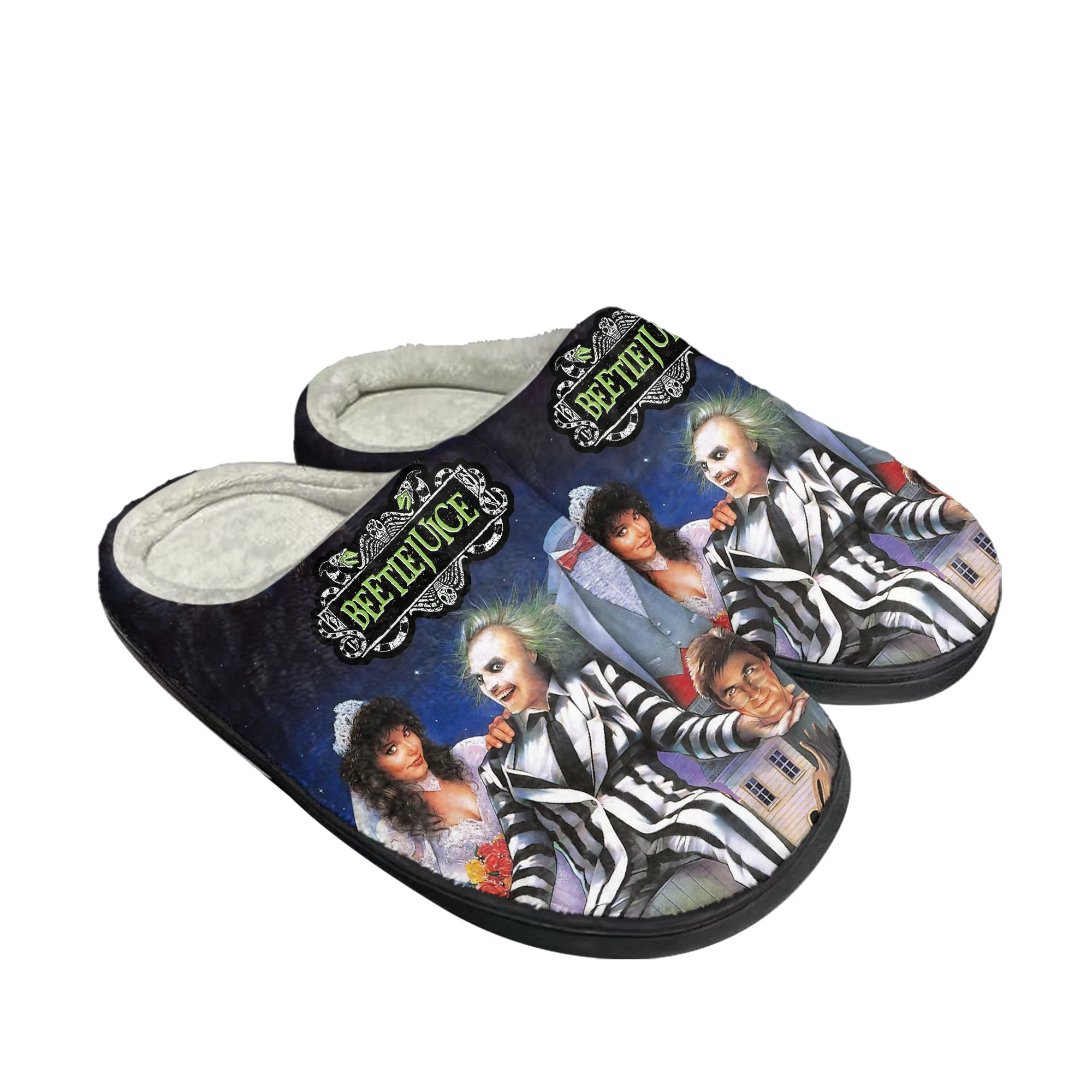 

Beetlejuice Movie Home Cotton Slippers Mens Womens Plush Bedroom Casual Keep Warm Shoes Thermal Indoor Slipper Customized Shoe