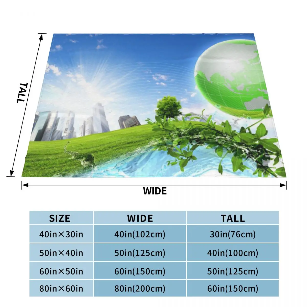 Frutiger Aero Global Nature City Ультрамягкое одеяло из микрофлиса