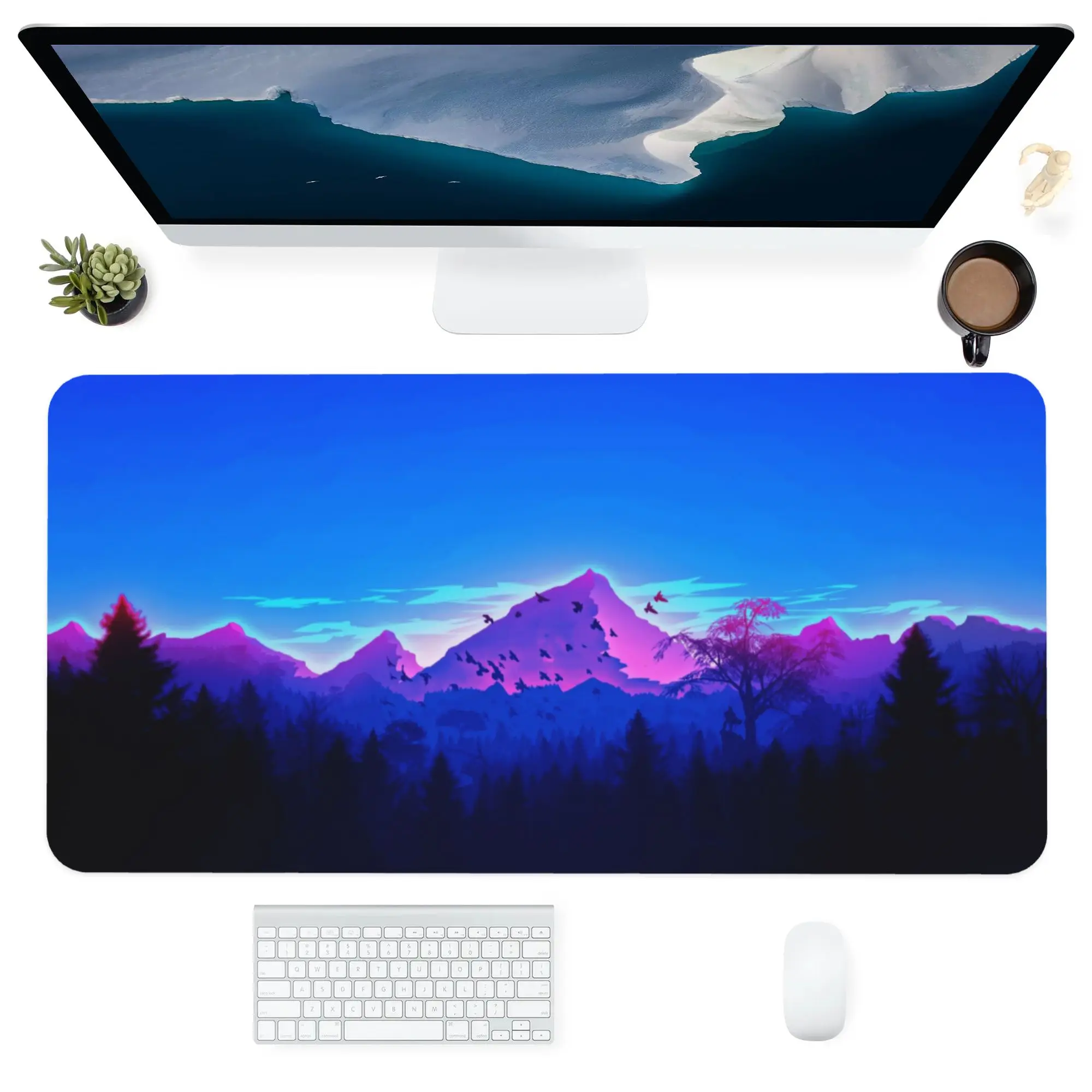 

Mouse Pad Computer Office Supplies Accessories Square Dustproof Customized Mats Desk Pads Personalized Purple Peaks Mountain Top