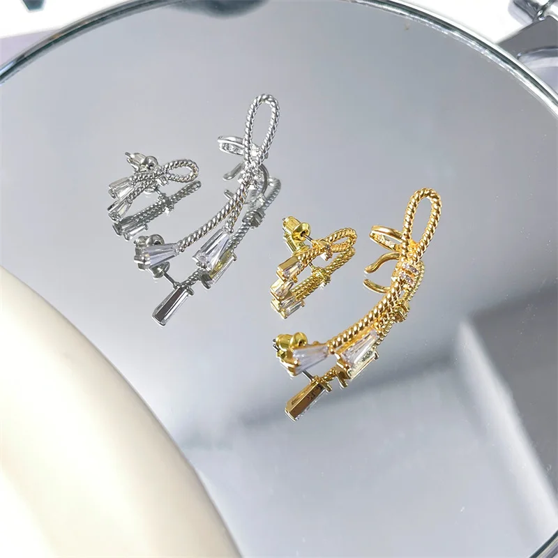 

Женские серьги с бантом, латунные позолоченные стальные иглы, позолоченные шпильки, серьги-клипсы для женщин