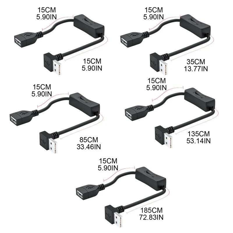 

Male To Female USB 2.0 Cable With Switch ON/OFF Cable Extension Toggle For USB Lamp USB Fan LED Light Strip Power Line