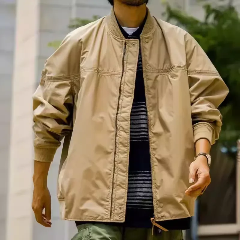 NANAMICA ретро бейсбольный воротник функциональная молния свободная уличная куртка