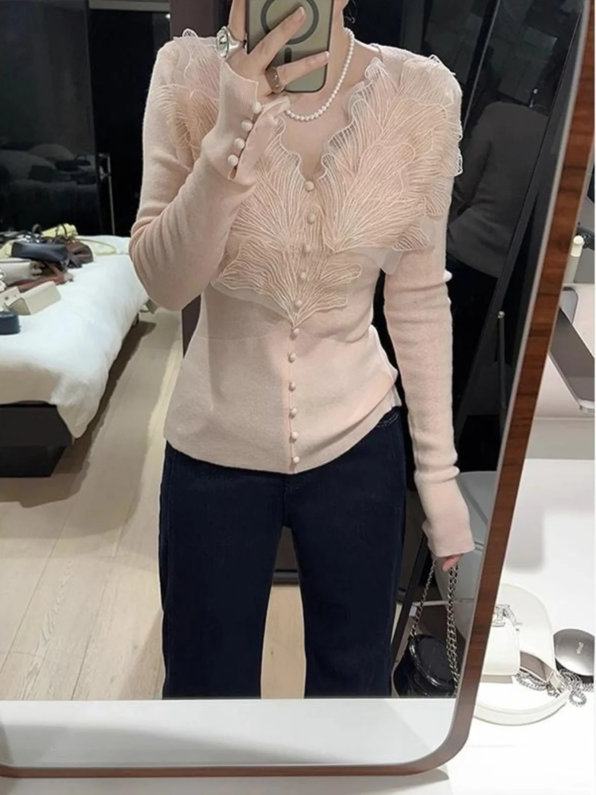 Элегантное темпераментное кружево больших размеров осенне-зимнее женское