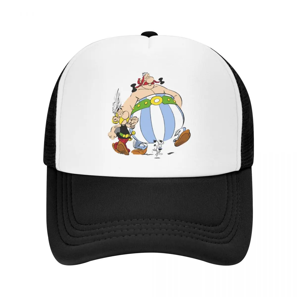 

Adventure Comic Asterix And Obelix Trucker Caps Adult Getafix Dogmatix Adjustable Baseball Cap Women Men Hip Hop Snapback Caps