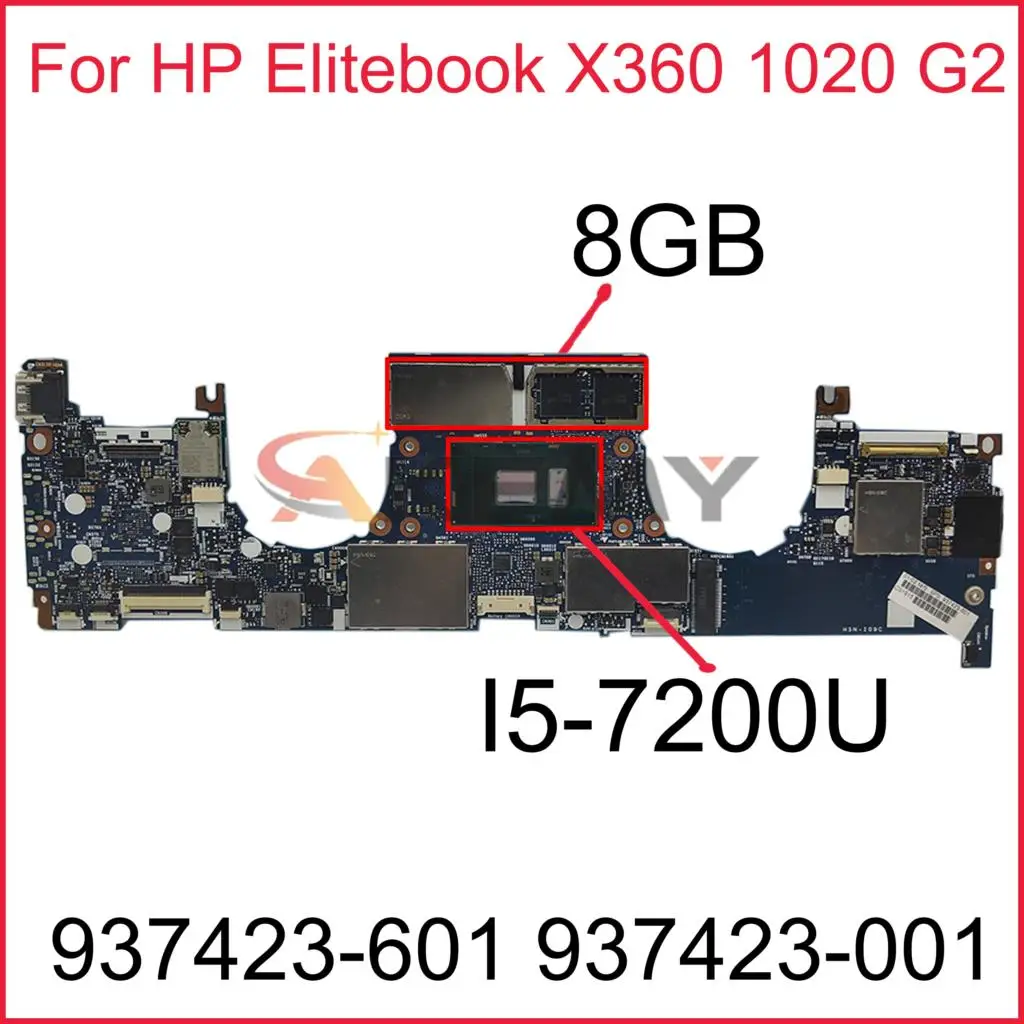 

For HP Elitebook X360 1020 G2 Laptop Motherboard 6050A2895901-MB-A01 937423-601 937423-001 With SR342 I5-7200U 8GB 100% Tested