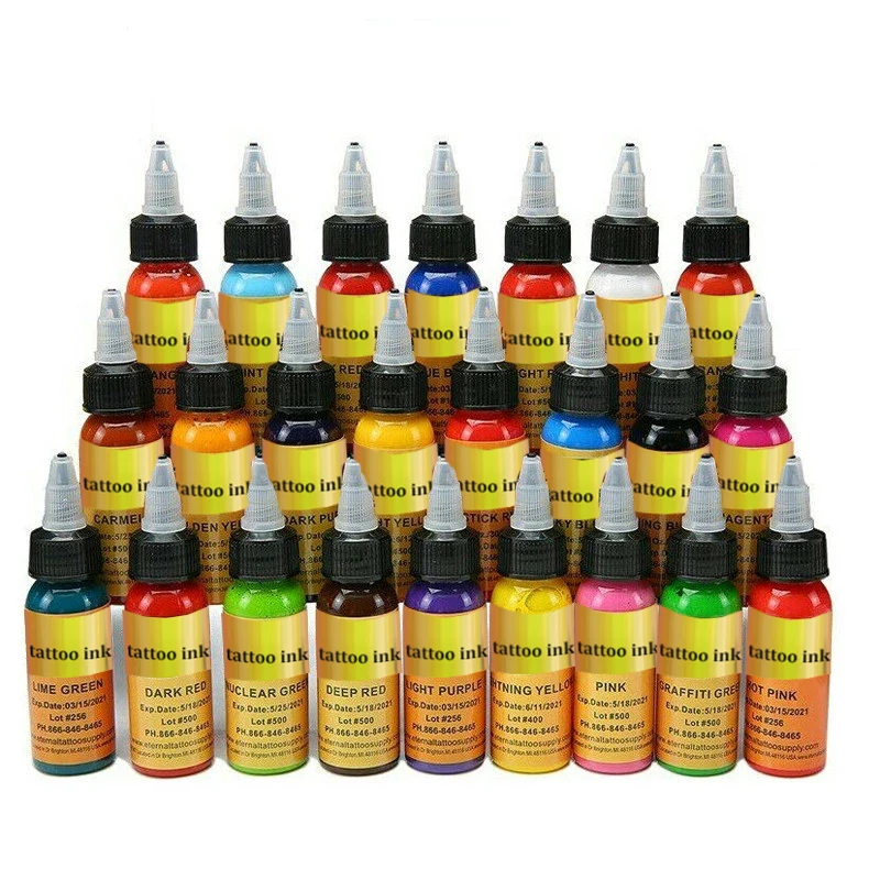 

16PCS Pigment Set Permanent Makeup Body Art 30ml/bottle Tattoo Ink Cosmetic Tattoo Paint for Eyebrow Eyeliner Lip