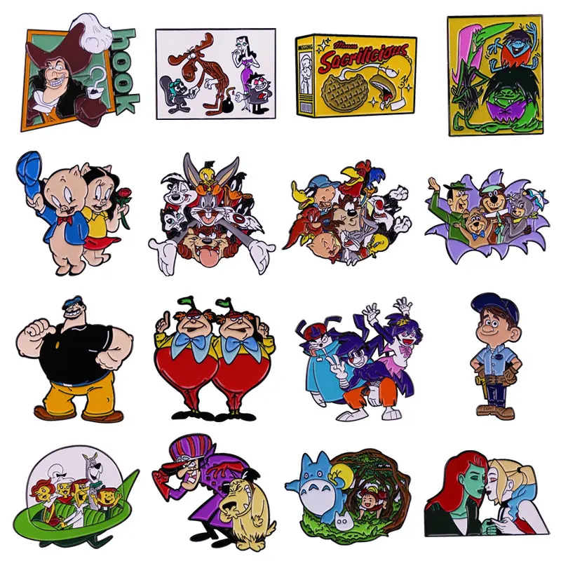 

Funny Retro Cartoon Anime Lapel Pin Badge High Quality Animation Game Enamel Brooch Hoodie Backpack Hat Decorative Children Gift