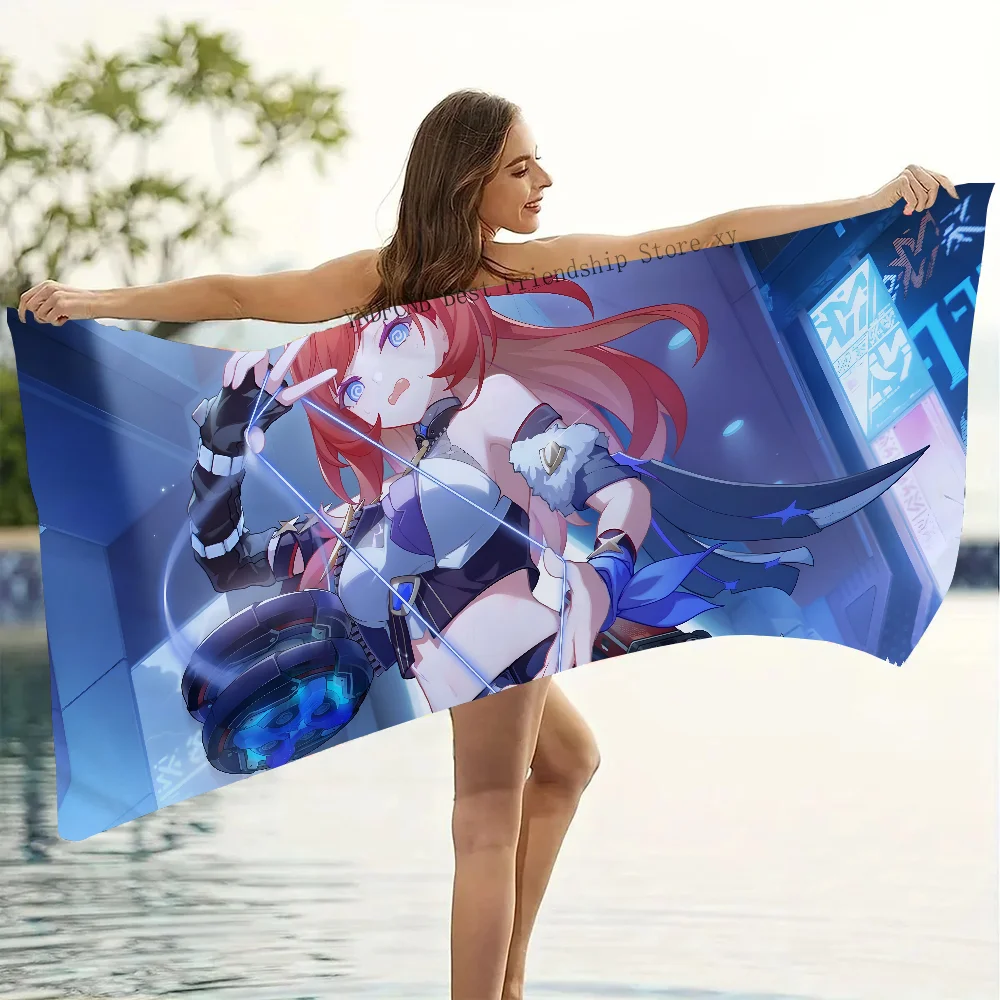 Honkai Impact 3rd быстросохнущее махровое полотенце унисекс пляжное для кемпинга мягкое