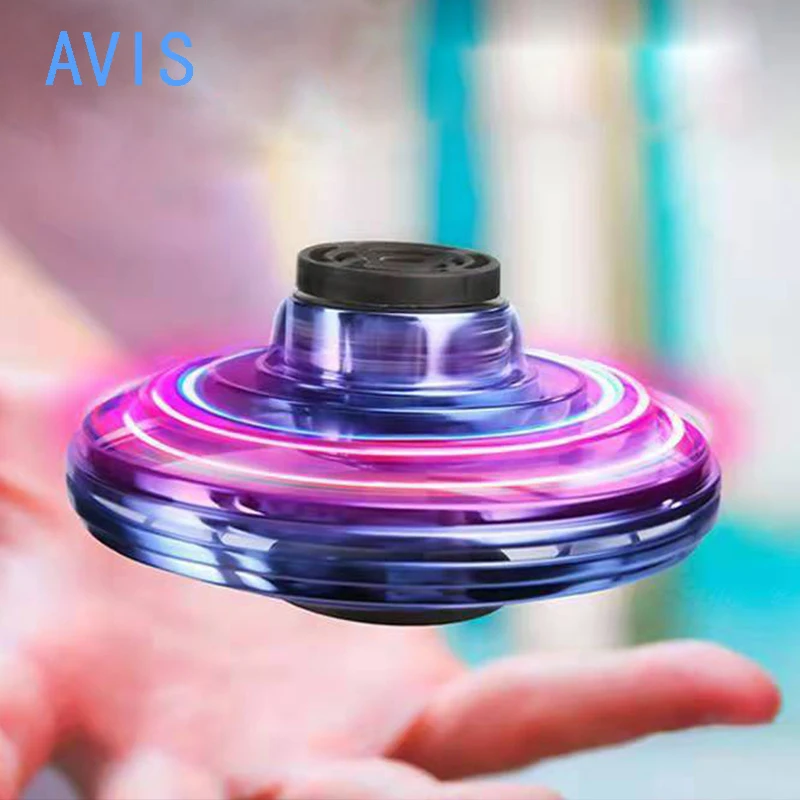 

UFO Drone Fidget Magic Flying Spinner for Adult Kids Hand Operated Drones Small Sensor Flying Ball Toy with Rotating LED Lights