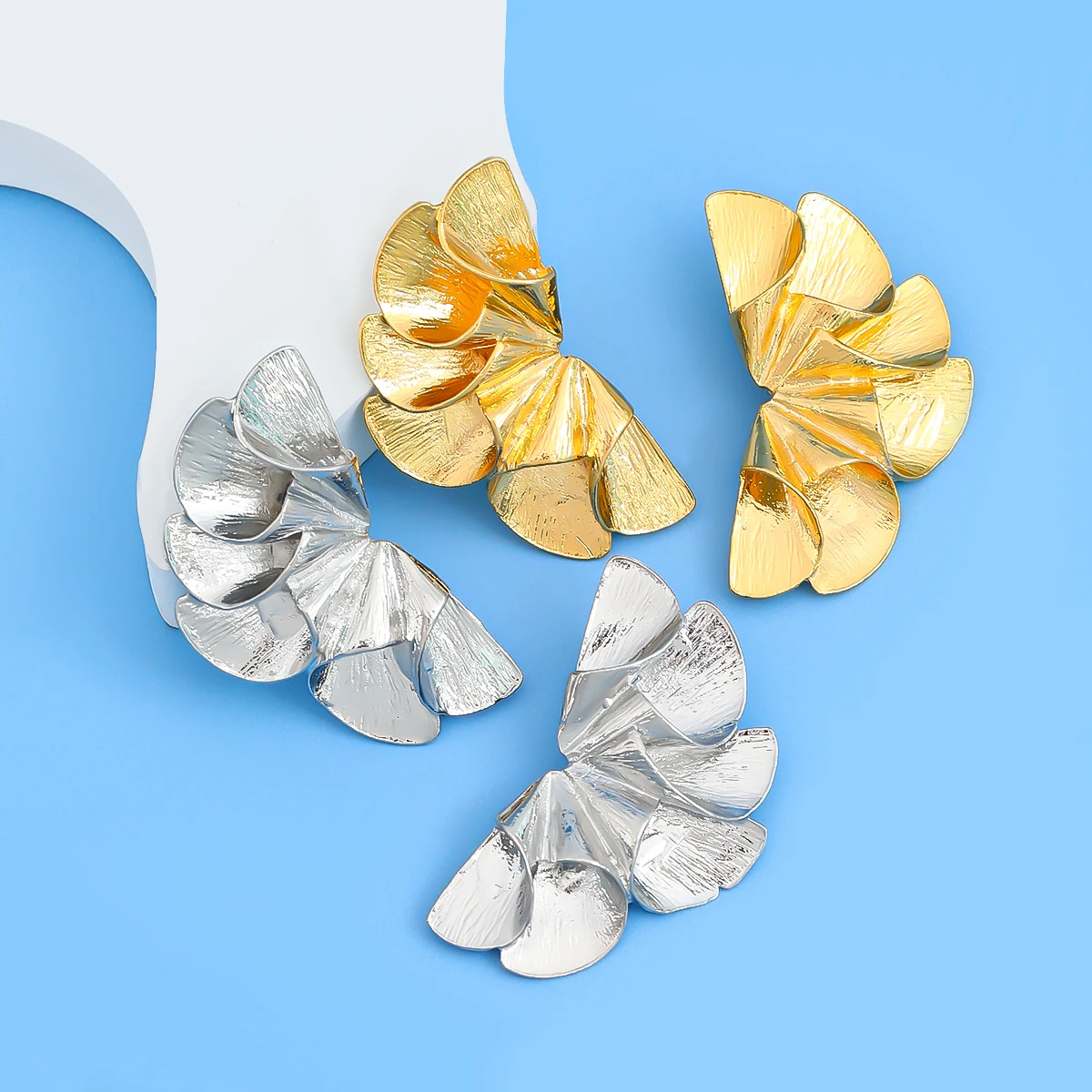 

Za New Gold Color Flower Geometric Earrings for Women Jewelry Accessories